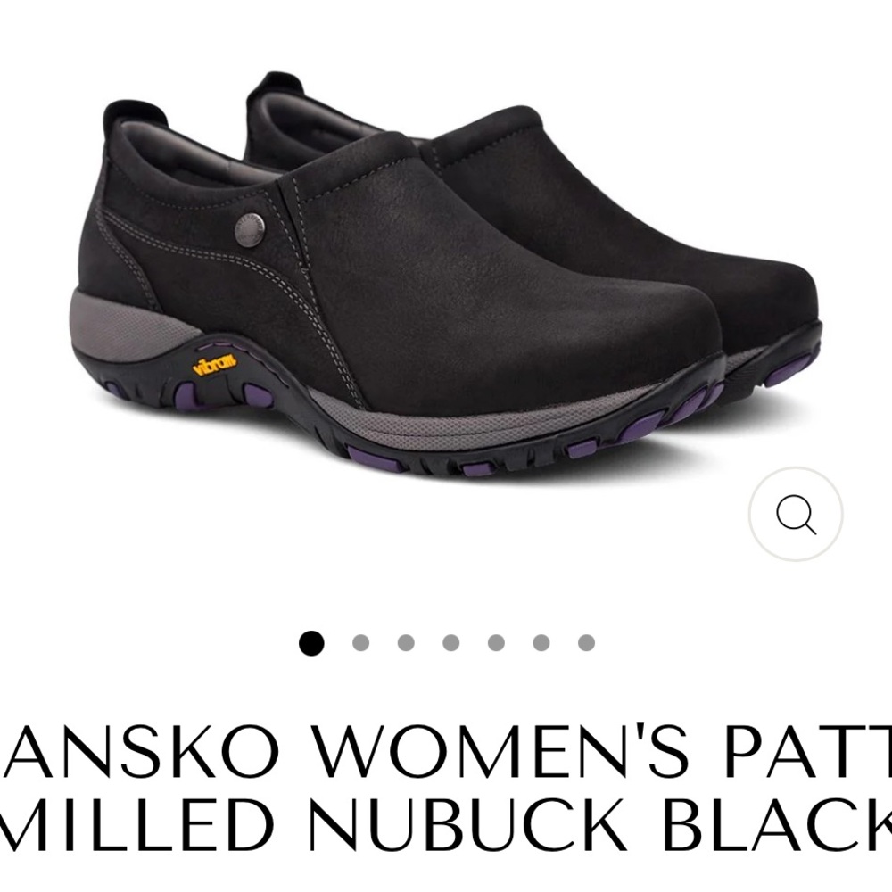 EUC Dansko Women's Black Nubuck Mules Sz 38